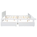 Full Bed With Footboard Bench,2 Drawers,White Full White Wood Bedroom American Design Pine Pine