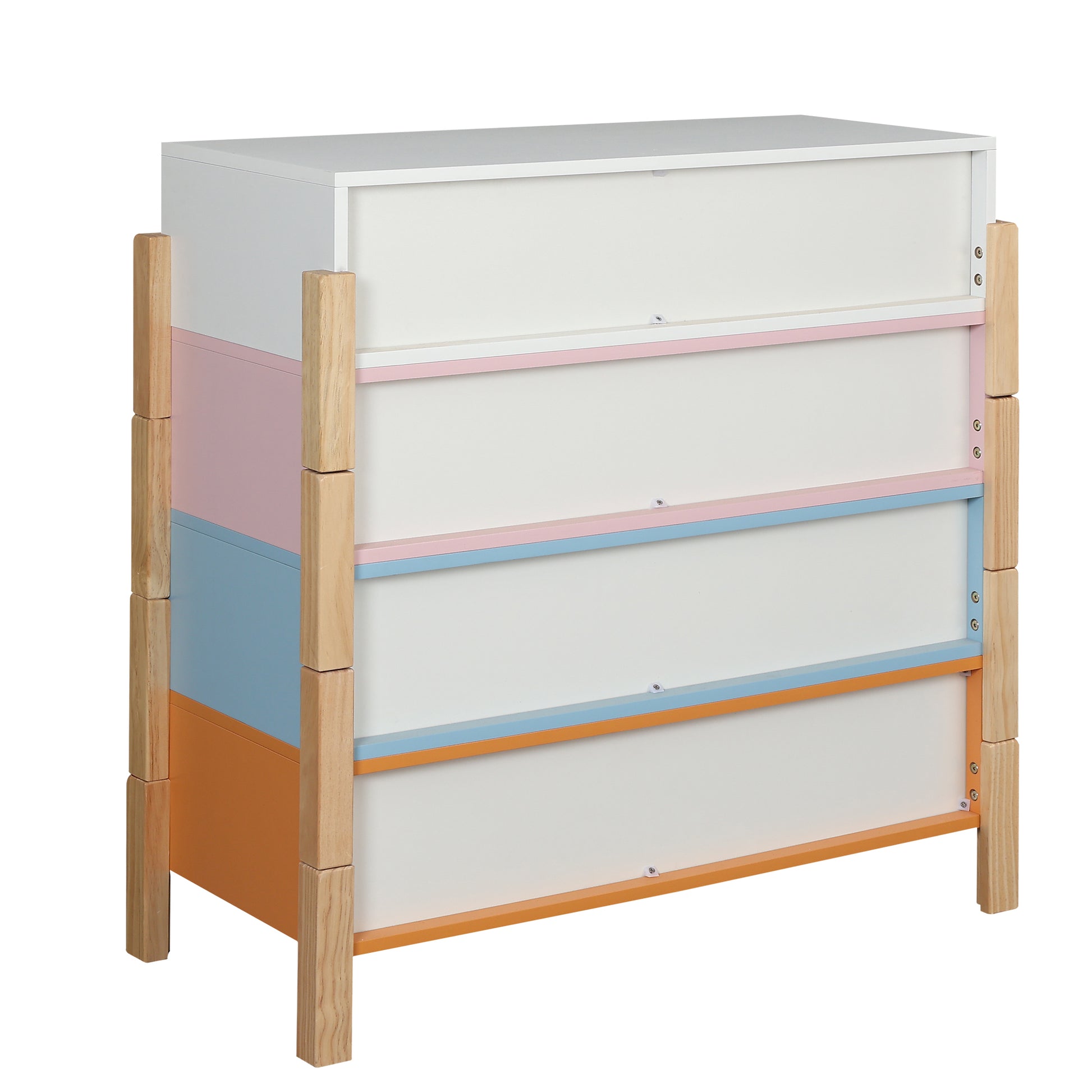 The Colorful Free Combination Cabinet Dresser Cabinet Bar Cabinet, Storge Cabinet, Lockers,Solid Woodhandle, Can Be Placed In The Living Room, Bedroom, Dining Room Color White, Blue Orange Pink 5 Or More Drawers White Blue Primary Living Space Distressed