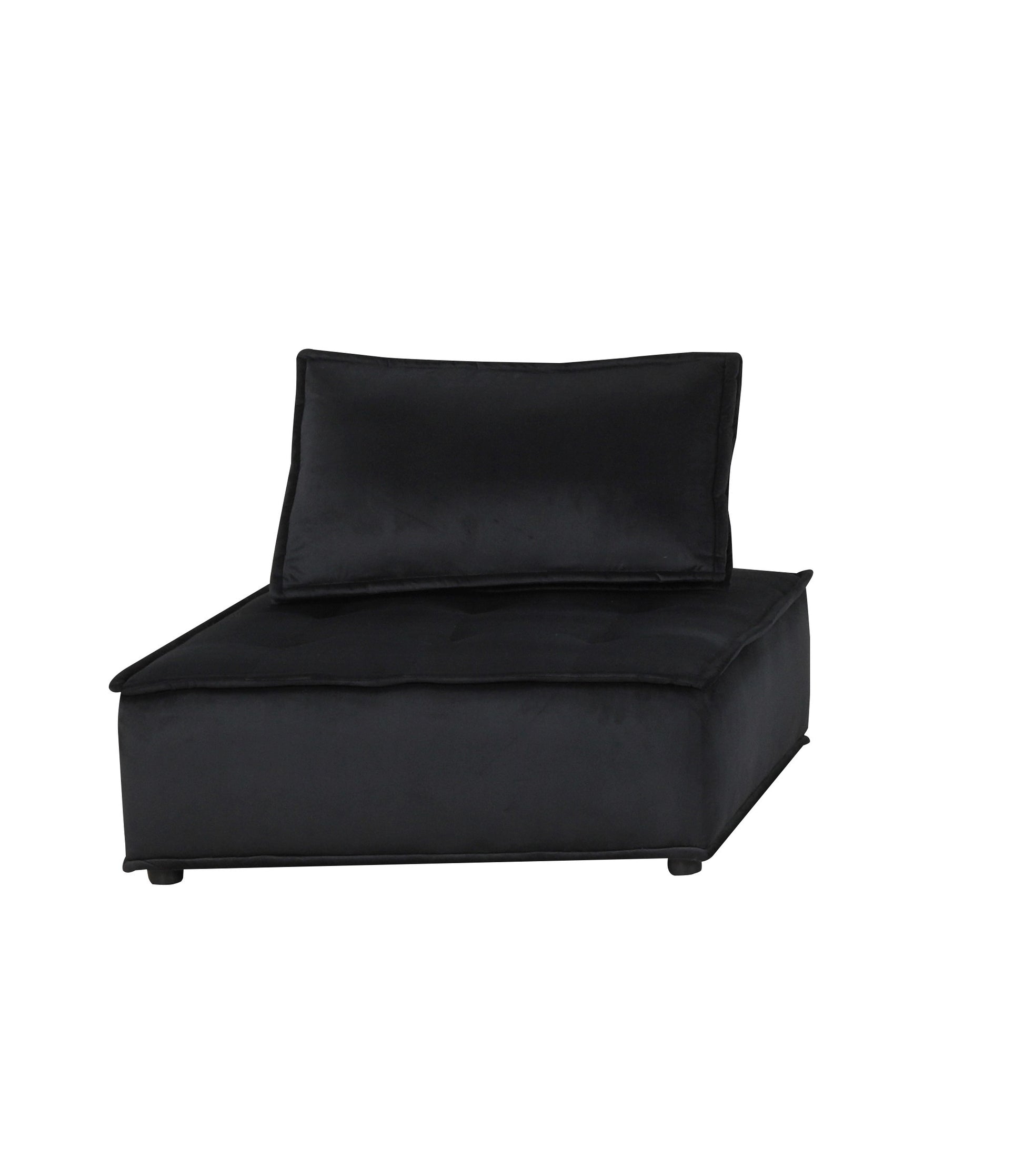 Anna 120" Black Velvet 4 Pc Modular Sofa Black Velvet