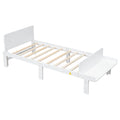 Twin Bed With Footboard Bench ,White Twin White Wood Bedroom American Design Pine Pine