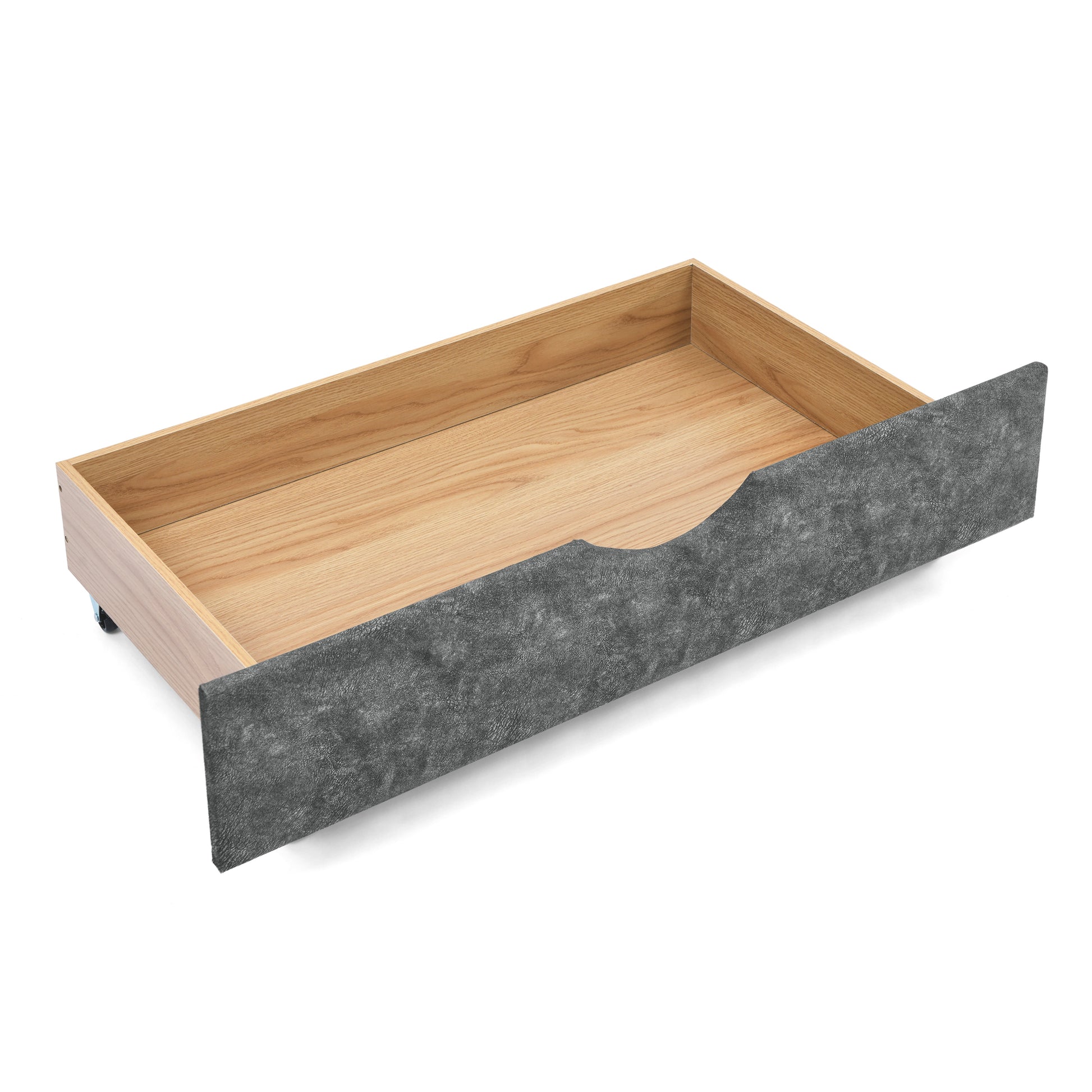 Queen Size Daybed With Drawers Upholstered Tufted Sofa Bed,With Button On Back And Copper Nail On Waved Shape Arms, Grey 84.5"X63.5"X26.5" Grey Polyester