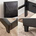 Queen Size Upholstered Platform Bed Frame ,Wood Slat Support, Easy Assembly,Black, Pu Black Pu Pu