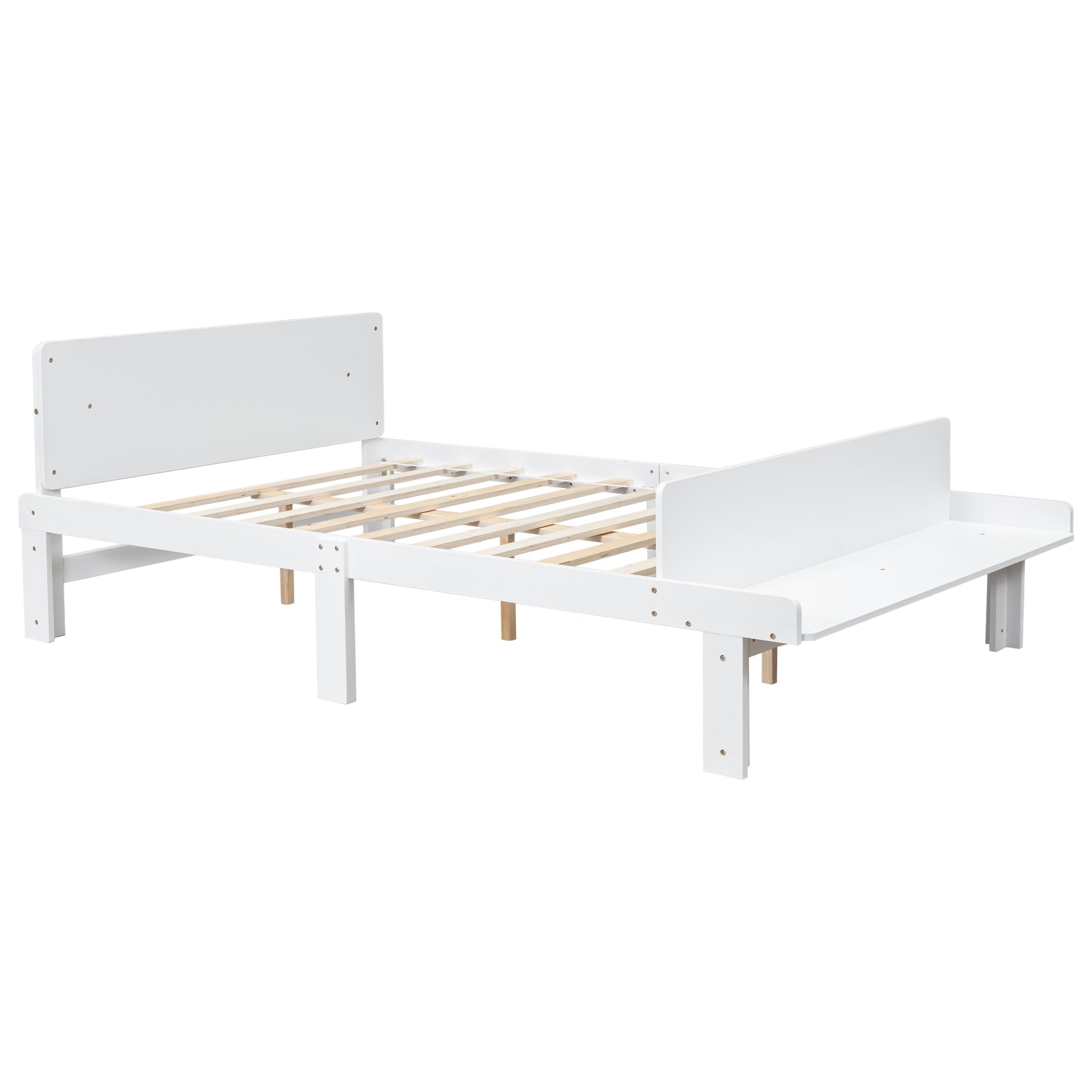 Full Bed With Footboard Bench,White Full White Wood Bedroom American Design Pine Pine