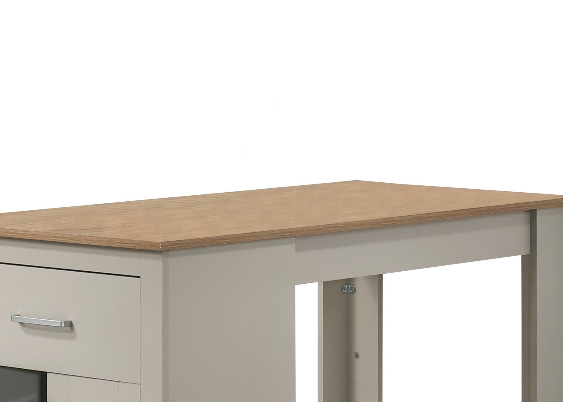Alonzo 47" Light Gray Small Space Counter Height Dining Table With Cabinet And Drawer Storage Light Gray Solid Wood Mdf