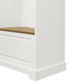 Stylish Design Hall Tree With Flip Up Bench, Minimalist Hallway Shoe Cabinet With Adjustable Shelves, Multifunctional Furniture With Hanging Hooks For Entryways, Mudroom, White High Back White