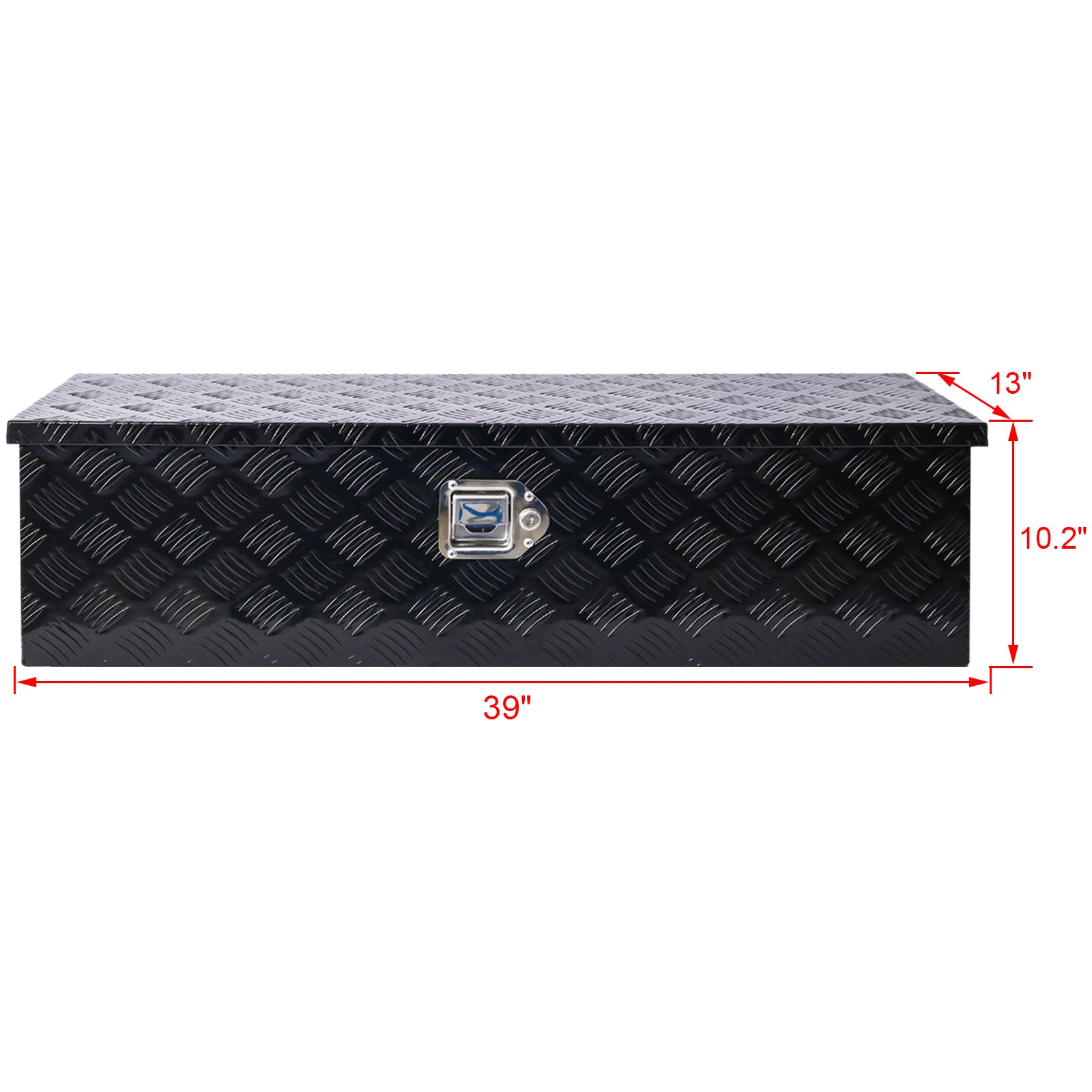 39Inch Aluminum Tool Box,Heavy Duty Truck Bed Tool Box,Outdoor Trailer Pickup Storage Tool Box,Rv Storage Organizer,Underbody Box W Lock Keys,Black 39X13X10Inch Black Aluminum