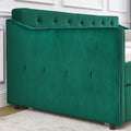 Twin Size Daybed With Twin Size Trundle Upholstered Tufted Sofa Bed, Waved Shape Arms 80.5
