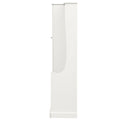 Stylish Design Hall Tree With Flip Up Bench, Minimalist Hallway Shoe Cabinet With Adjustable Shelves, Multifunctional Furniture With Hanging Hooks For Entryways, Mudroom, White High Back White