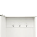 Stylish Design Hall Tree With Flip Up Bench, Minimalist Hallway Shoe Cabinet With Adjustable Shelves, Multifunctional Furniture With Hanging Hooks For Entryways, Mudroom, White High Back White