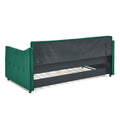 Twin Size Daybed With Twin Size Trundle Upholstered Tufted Sofa Bed, Waved Shape Arms 80.5