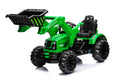 Kids Ride On Excavator, 12V Battery Powered Construction Vehicles For Kids, Front Loader With Horn, 2 Speeds, Forward Backward, Safety Belt,Treaded Wheels, Digger, Green Ride On Car Green Plastic