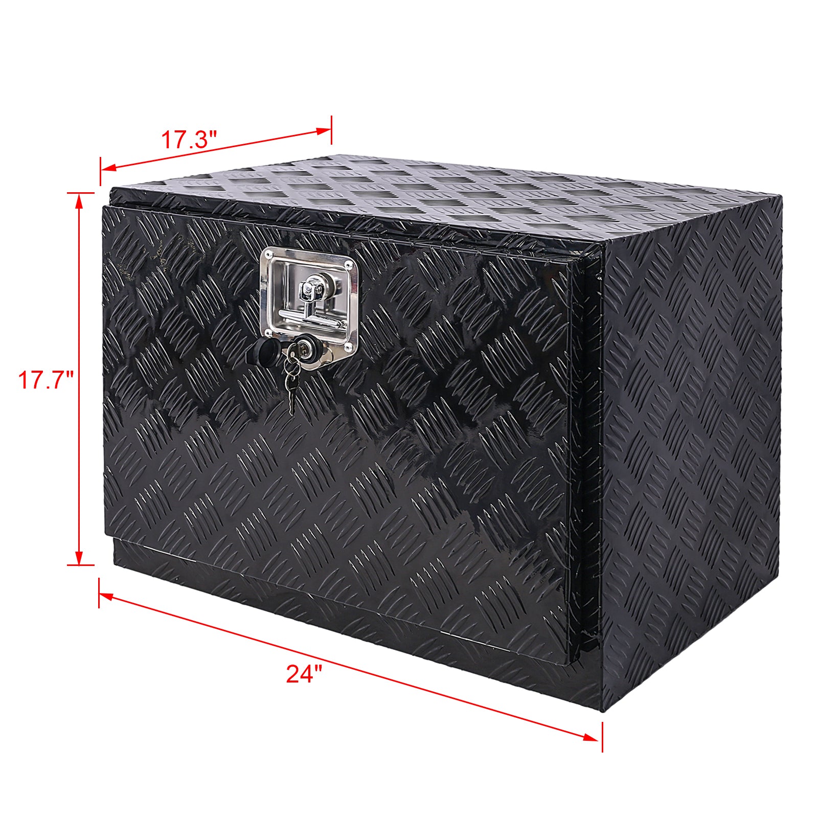 24Inch Aluminum Tool Box,Heavy Duty Truck Bed Tool Box,Outdoor Trailer Pickup Storage Tool Box,Rv Storage Organizer,Underbody Box W Lock Keys,Black Black Aluminum