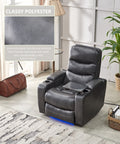 Power Reclining Chair Gray Color Gray Technical Leather