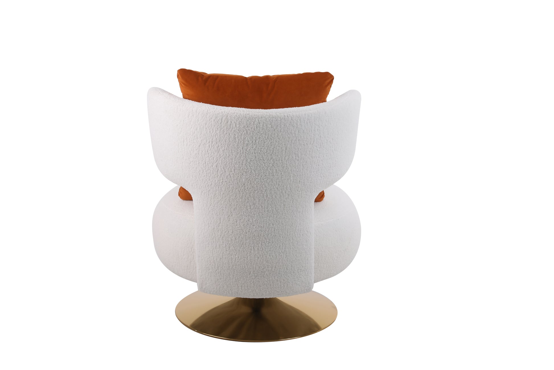Swivel Accent Chair Armchair, Round Barrel Chair In Fabric For Living Room Bedroom White Primary Living Space American Design Foam Faux Fur