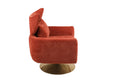Classic Mid Century 360 Degree Swivel Accent Chair, Orange Linen Orange Primary Living Space American Design Foam Linen