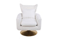 Classic Mid Century 360 Degree Swivel Accent Chair, White Teddy Fabric White Primary Living Space American Design Foam Fabric