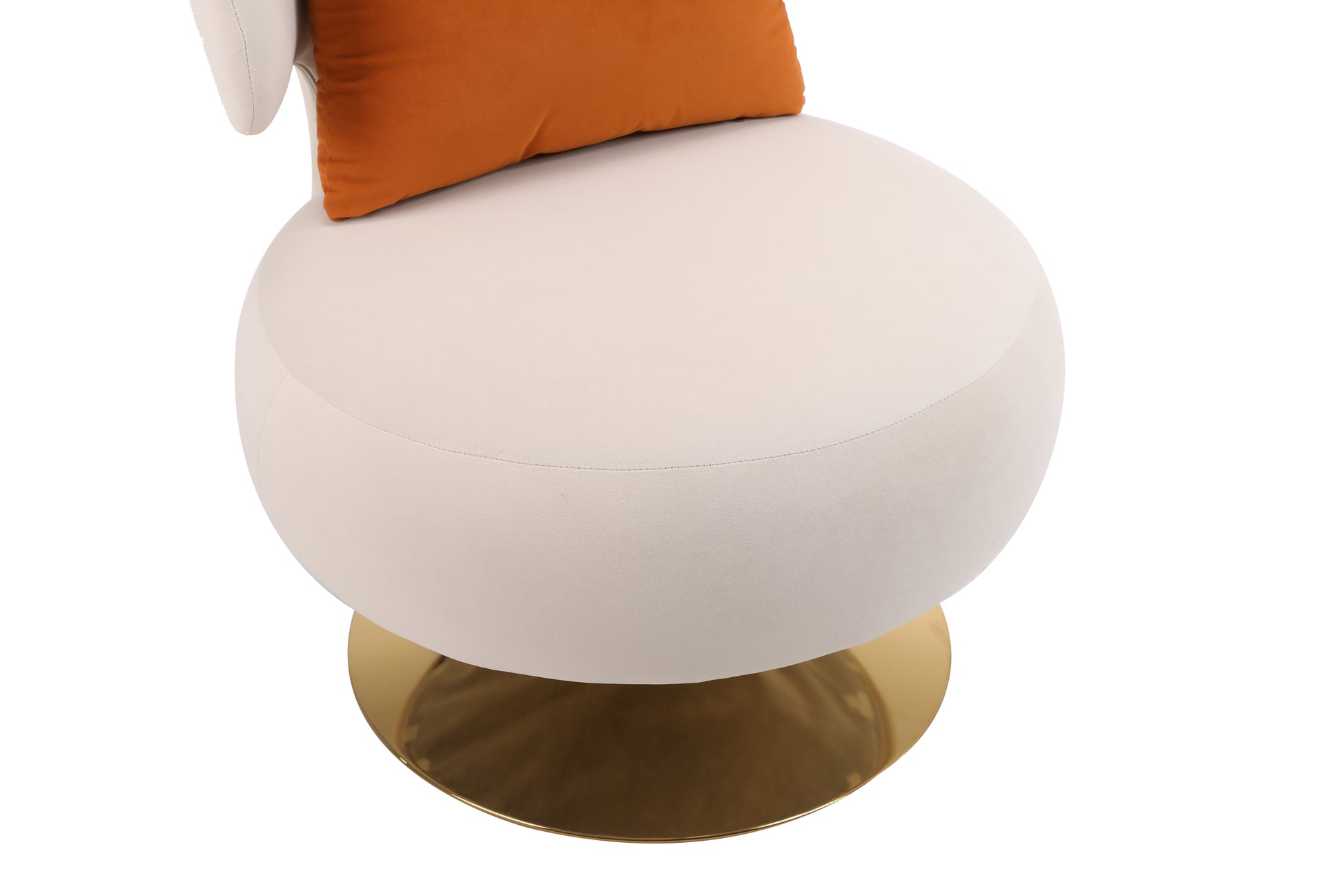 Swivel Accent Chair Armchair, Round Barrel Chair In Fabric For Living Room Bedroom Beige Primary Living Space American Design Foam Velvet