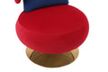 Swivel Accent Chair Armchair, Round Barrel Chair In Fabric For Living Room Bedroom Wine Red Primary Living Space American Design Foam Velvet