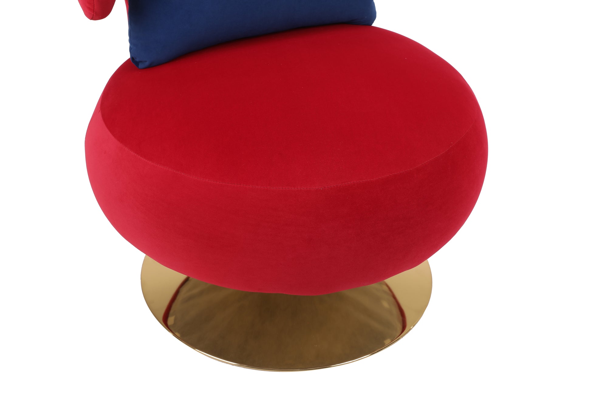 Swivel Accent Chair Armchair, Round Barrel Chair In Fabric For Living Room Bedroom Wine Red Primary Living Space American Design Foam Velvet