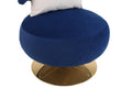 Swivel Accent Chair Armchair, Round Barrel Chair In Fabric For Living Room Bedroom Navy Primary Living Space American Design Foam Velvet