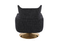 Classic Mid Century 360 Degree Swivel Accent Chair, Black Linen Black Primary Living Space American Design Foam Linen