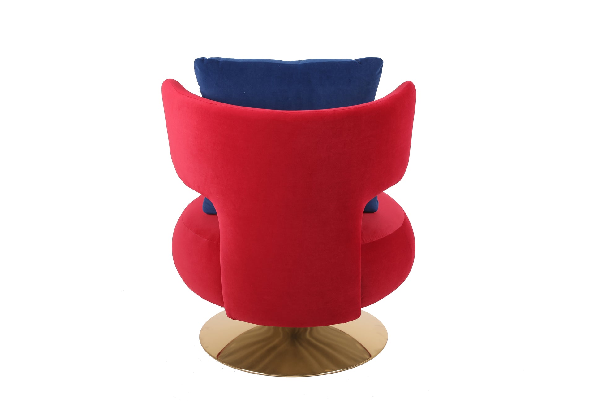 Swivel Accent Chair Armchair, Round Barrel Chair In Fabric For Living Room Bedroom Wine Red Primary Living Space American Design Foam Velvet