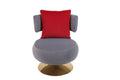 Swivel Accent Chair Armchair, Round Barrel Chair In Fabric For Living Room Bedroom Grey Primary Living Space American Design Foam Velvet
