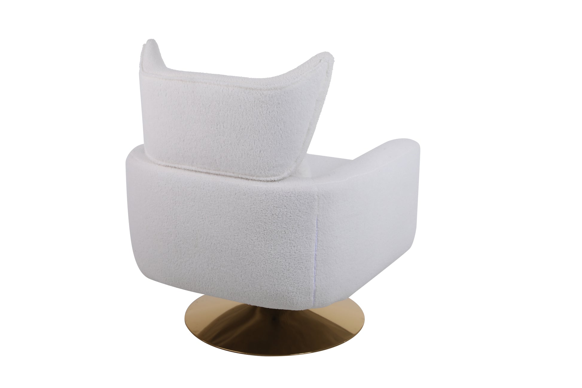 Classic Mid Century 360 Degree Swivel Accent Chair, White Teddy Fabric White Primary Living Space American Design Foam Fabric