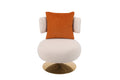 Swivel Accent Chair Armchair, Round Barrel Chair In Fabric For Living Room Bedroom Beige Primary Living Space American Design Foam Velvet