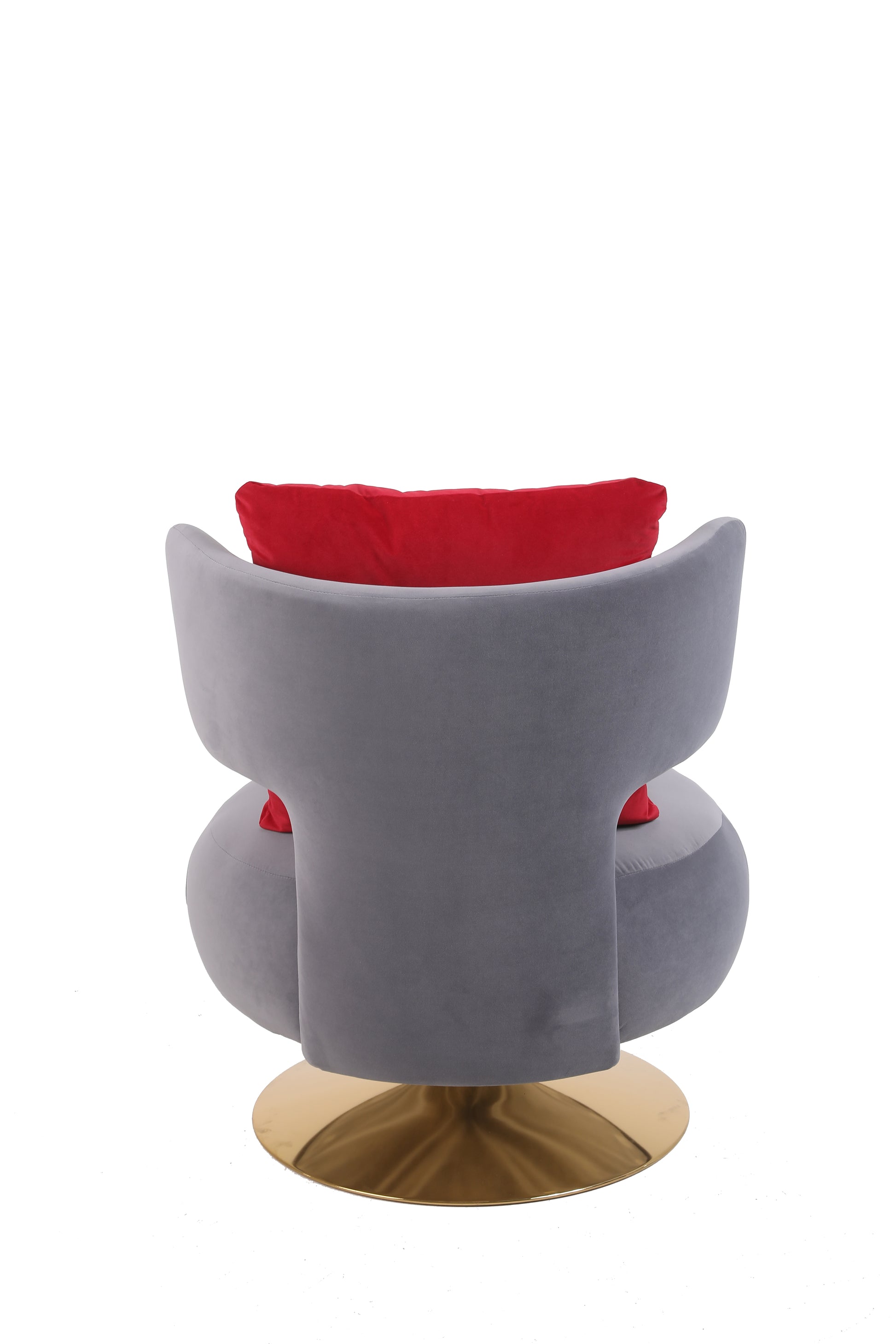 Swivel Accent Chair Armchair, Round Barrel Chair In Fabric For Living Room Bedroom Grey Primary Living Space American Design Foam Velvet