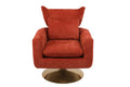 Classic Mid Century 360 Degree Swivel Accent Chair, Orange Linen Orange Primary Living Space American Design Foam Linen