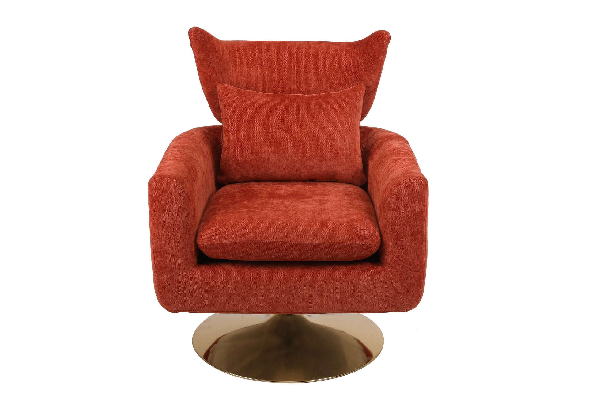 Classic Mid Century 360 Degree Swivel Accent Chair, Orange Linen Orange Primary Living Space American Design Foam Linen