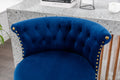 Coolmore Swivel Bar Stools Set Of 2 Adjustable Counter Height Chairs With Footrest For Kitchen, Dining Room 2Pc Set Navy Velvet