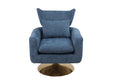 Classic Mid Century 360 Degree Swivel Accent Chair, Blue Linen Blue Primary Living Space American Design Foam Linen