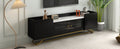 Sleek Design Tv Stand With Fluted Glass, Contemporary Entertainment Center For Tvs Up To 70