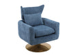 Classic Mid Century 360 Degree Swivel Accent Chair, Blue Linen Blue Primary Living Space American Design Foam Linen