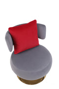 Swivel Accent Chair Armchair, Round Barrel Chair In Fabric For Living Room Bedroom Grey Primary Living Space American Design Foam Velvet