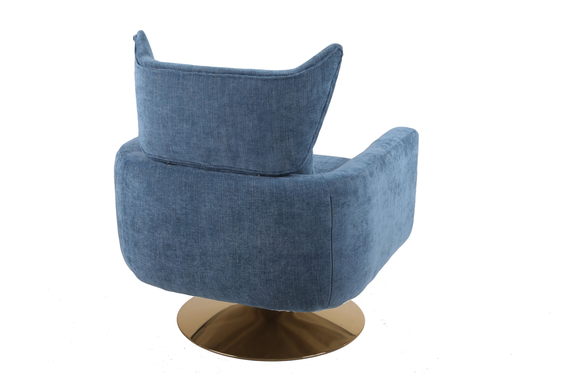 Classic Mid Century 360 Degree Swivel Accent Chair, Blue Linen Blue Primary Living Space American Design Foam Linen