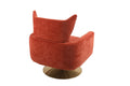 Classic Mid Century 360 Degree Swivel Accent Chair, Orange Linen Orange Primary Living Space American Design Foam Linen