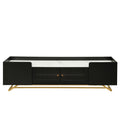 Sleek Design Tv Stand With Fluted Glass, Contemporary Entertainment Center For Tvs Up To 70