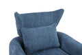 Classic Mid Century 360 Degree Swivel Accent Chair, Blue Linen Blue Primary Living Space American Design Foam Linen