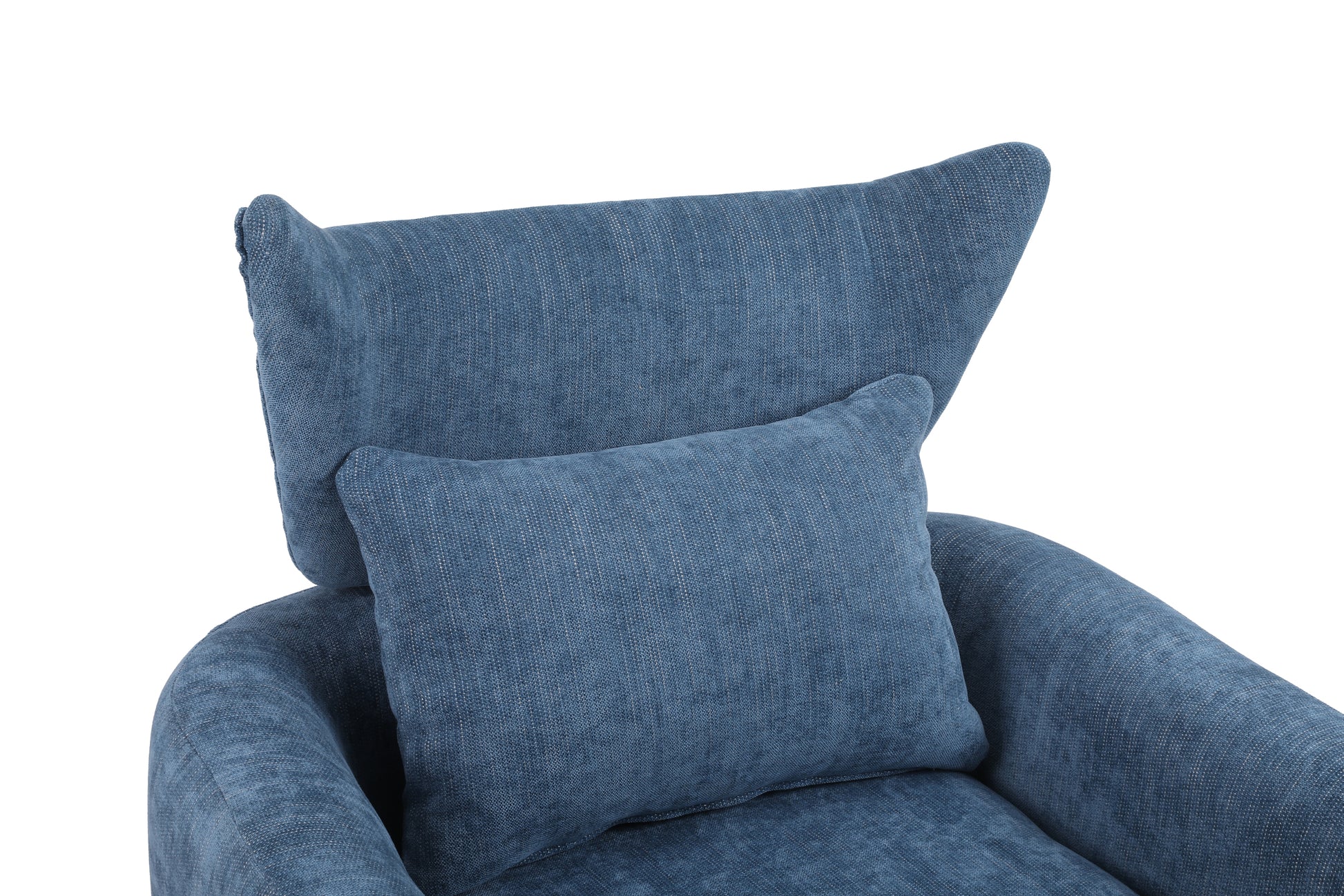 Classic Mid Century 360 Degree Swivel Accent Chair, Blue Linen Blue Primary Living Space American Design Foam Linen