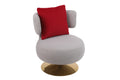 Swivel Accent Chair Armchair, Round Barrel Chair In Fabric For Living Room Bedroom Grey Primary Living Space American Design Foam Faux Fur