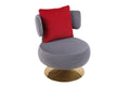 Swivel Accent Chair Armchair, Round Barrel Chair In Fabric For Living Room Bedroom Grey Primary Living Space American Design Foam Velvet