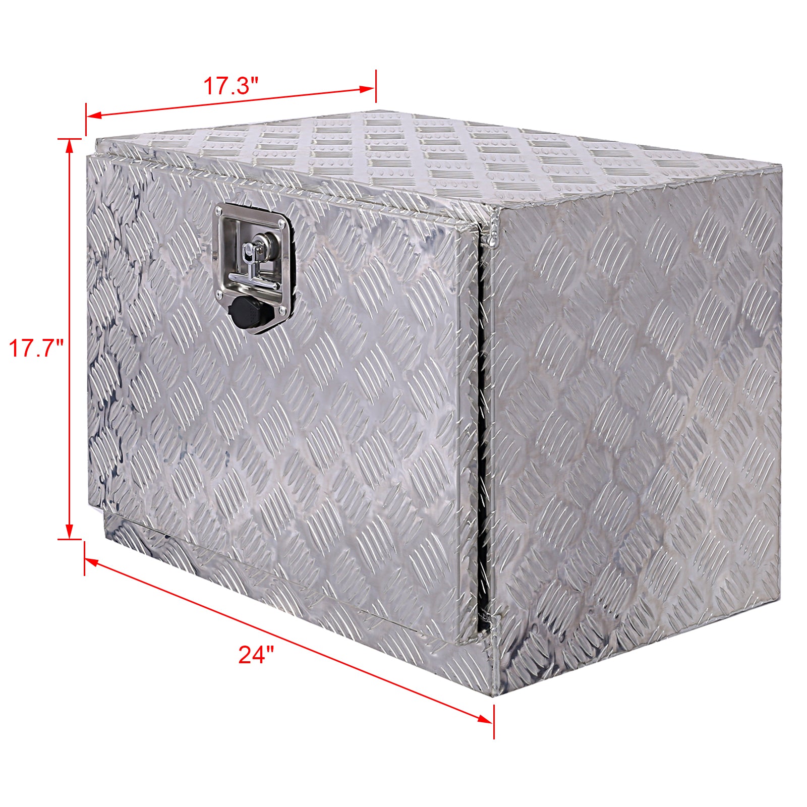 24Inch Aluminum Tool Box,Heavy Duty Truck Bed Tool Box,Outdoor Trailer Pickup Storage Tool Box,Rv Storage Organizer,Underbody Box W Lock Keys,Silver Silver Aluminum