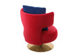 Swivel Accent Chair Armchair, Round Barrel Chair In Fabric For Living Room Bedroom Wine Red Primary Living Space American Design Foam Velvet