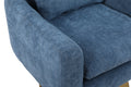 Classic Mid Century 360 Degree Swivel Accent Chair, Blue Linen Blue Primary Living Space American Design Foam Linen
