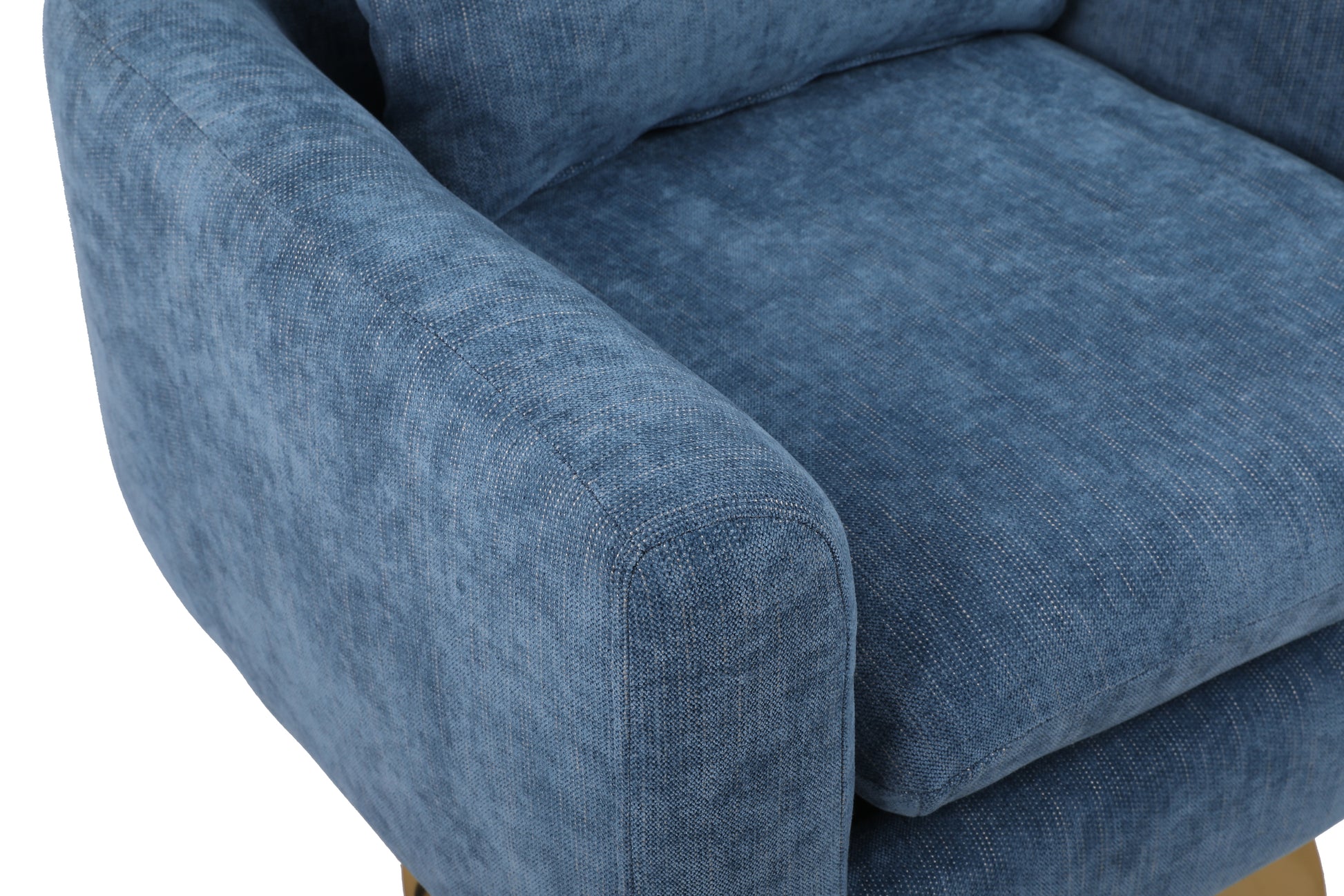Classic Mid Century 360 Degree Swivel Accent Chair, Blue Linen Blue Primary Living Space American Design Foam Linen