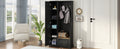 Stylish Design Hall Tree With Flip Up Bench, Minimalist Hallway Shoe Cabinet With Adjustable Shelves, Multifunctional Furniture With Hanging Hooks For Entryways, Mudroom, Black High Back Black Primary Living Space Minimalist Wood Flip Top Mdf