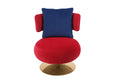 Swivel Accent Chair Armchair, Round Barrel Chair In Fabric For Living Room Bedroom Wine Red Primary Living Space American Design Foam Velvet